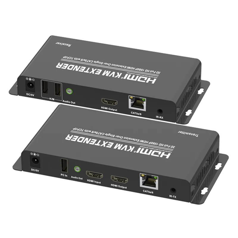Adaptador extensor HDMI 1080p 200M KVM sobre RJ45 Ethernet Cat6, Cable TCP IP, convertidor de vídeo para extensión de teclado y USB|Conectores y cables de ordenador| - AliExpress