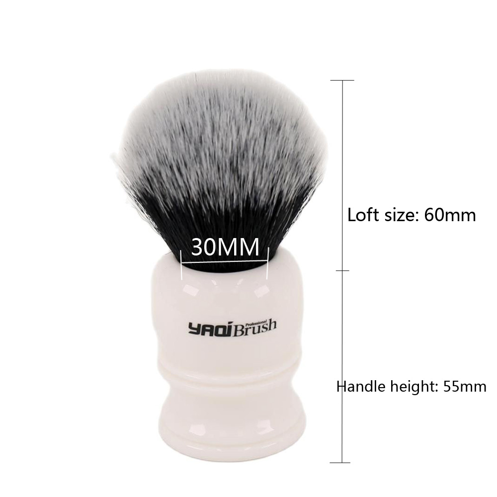 Best of Yaqi 30mm Large Size Knot White Resin Handle Synthetic Hair Tuxedo Knot Men Shaving Brush Reviews & Tips - Image 6