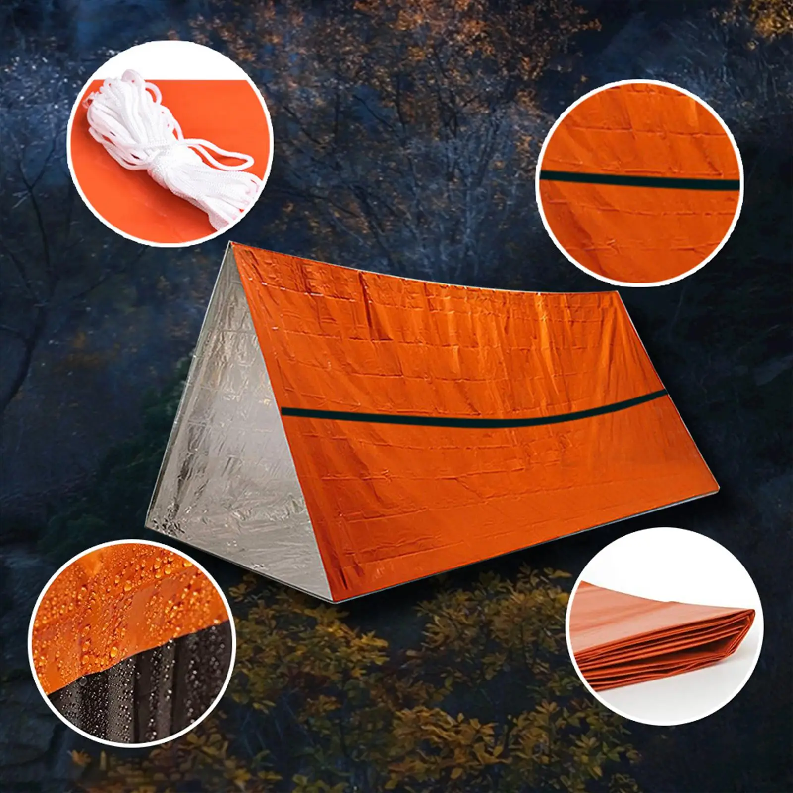Portable Camping Tent Emergency Sleeping Bag Survival Blanket Shelter Thermal