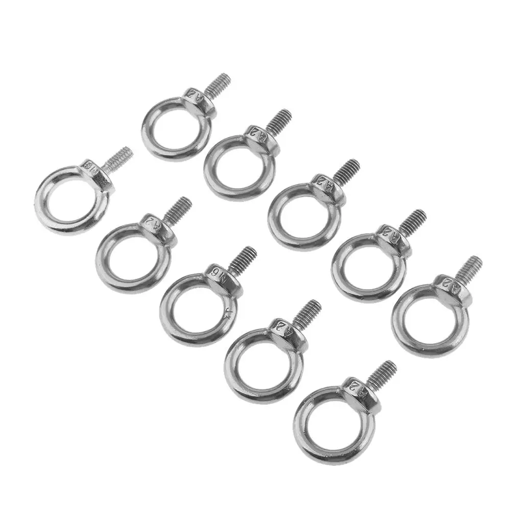 10pcs Stainless Steel Machinery Shoulder Lifting Eye  M6 6mm