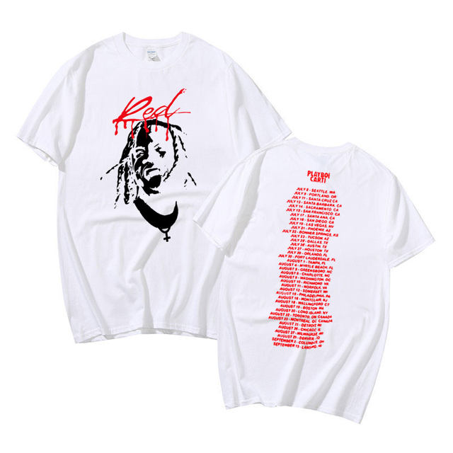 Playboi Carti Whole Lotta Red Music Devil Double Sided Graphic T Shirt Men  Women Oversized Hip Hop T-shirts Male Vintage Tshirt - T-shirts - AliExpress