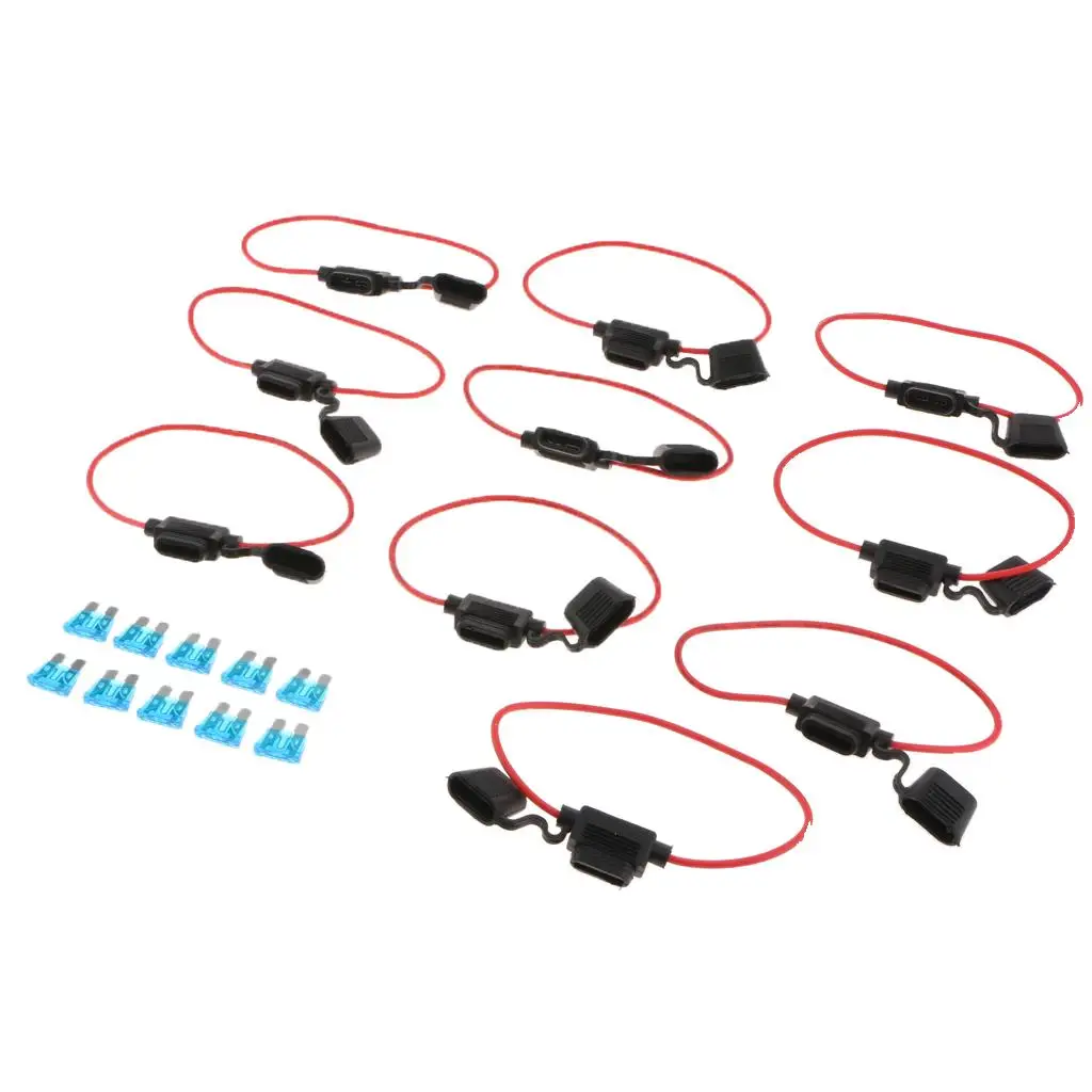 10PCS Car Add-aFuse Holder Water-resistant Waterproof Automotive With Cover Inline Fuse Holder For