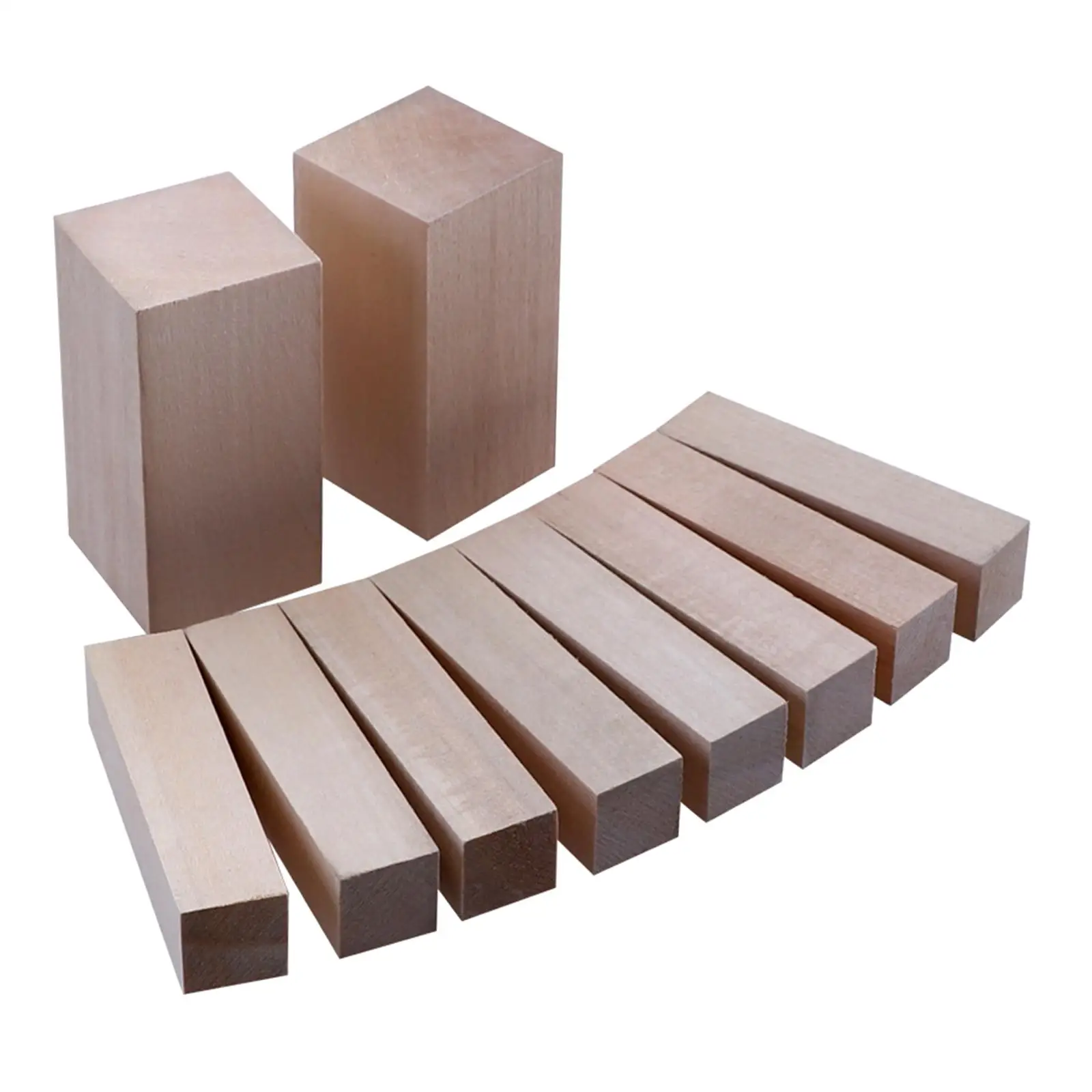 10Pcs Basswood Carving Blocks Unfinished Wood Blocks Linden Hand Carving Turning Blanks Wood Whittling Kit for Kids Adults