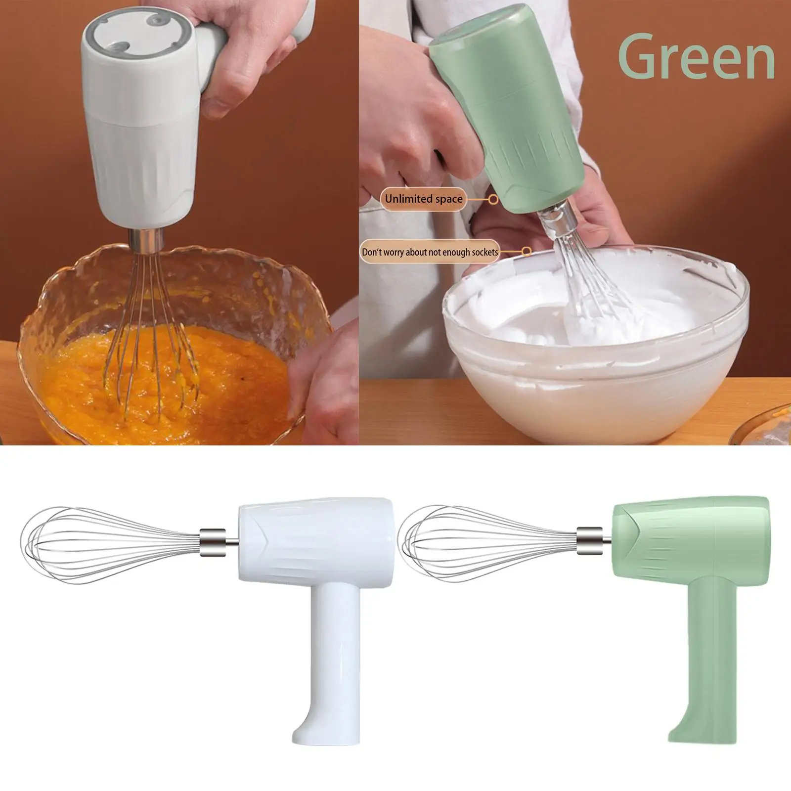 Portable USB Rechargeable Food Blender Milk Frother Electric Egg Beater Electric Food Mixer for Cooking Baking Kitchen Tools