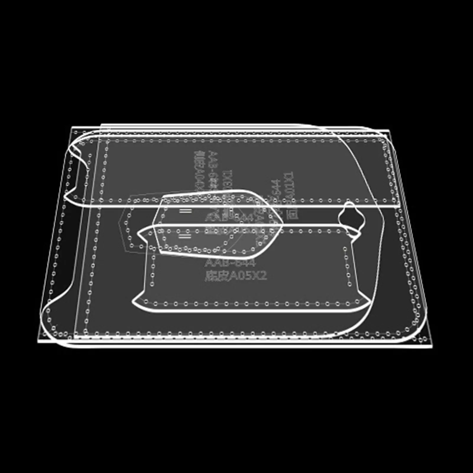 7x Clear Acrylic Template Transparent Leathercraft DIY Tool Leather Craft Purse Making Template DIY Making Tool Wallet Template