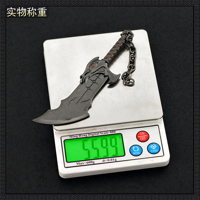 13cm Chaos-Klinge God of War Spiel-Zubehör Metallwaffen Miniaturen Heimdekoration Handwerk Schlüsselanhänger Sammlerstück Spielzeug für Jungen – Detail 7