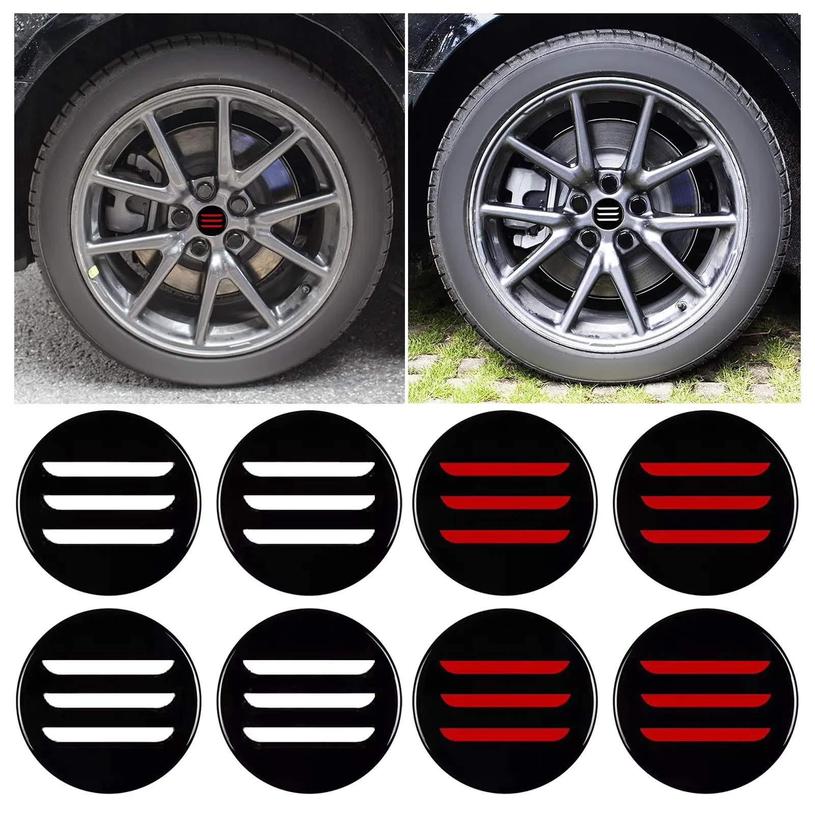 Set of 4 Auto Wheel Hub Caps Center Cover Frame Decorate Waterproof Anti Dust Styling Fits for Tesla Model 3 Replace Protective