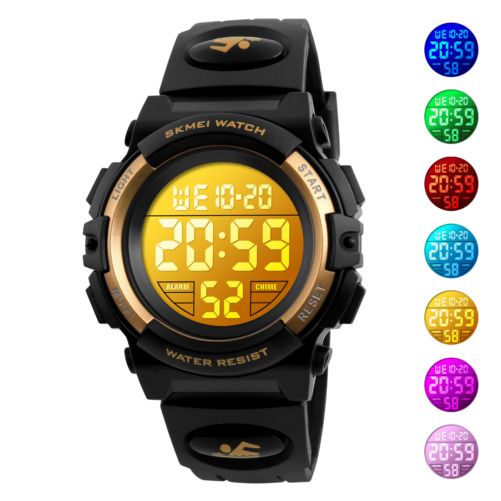 Skmei LED Light Display Digital Children's Watches For Boys Girls Watch Alarm Clock 5Bar Waterproof Kids Wristwatches 1266