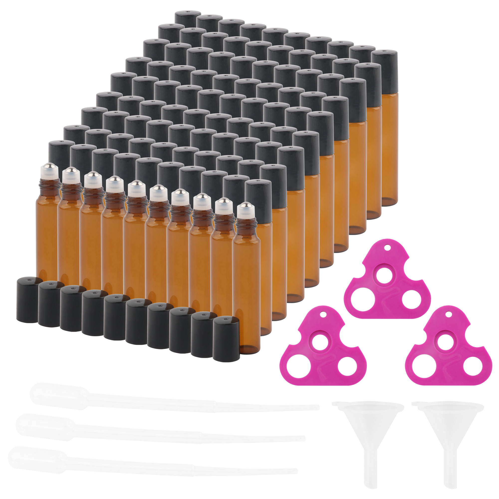 Best of 5ML10ML 50 / 100pcs Amber Thin Glass Roll On Bottle Sample Test Essential Oil Vials With Roller Metal Ball Makeup Tools Reviews & Tips