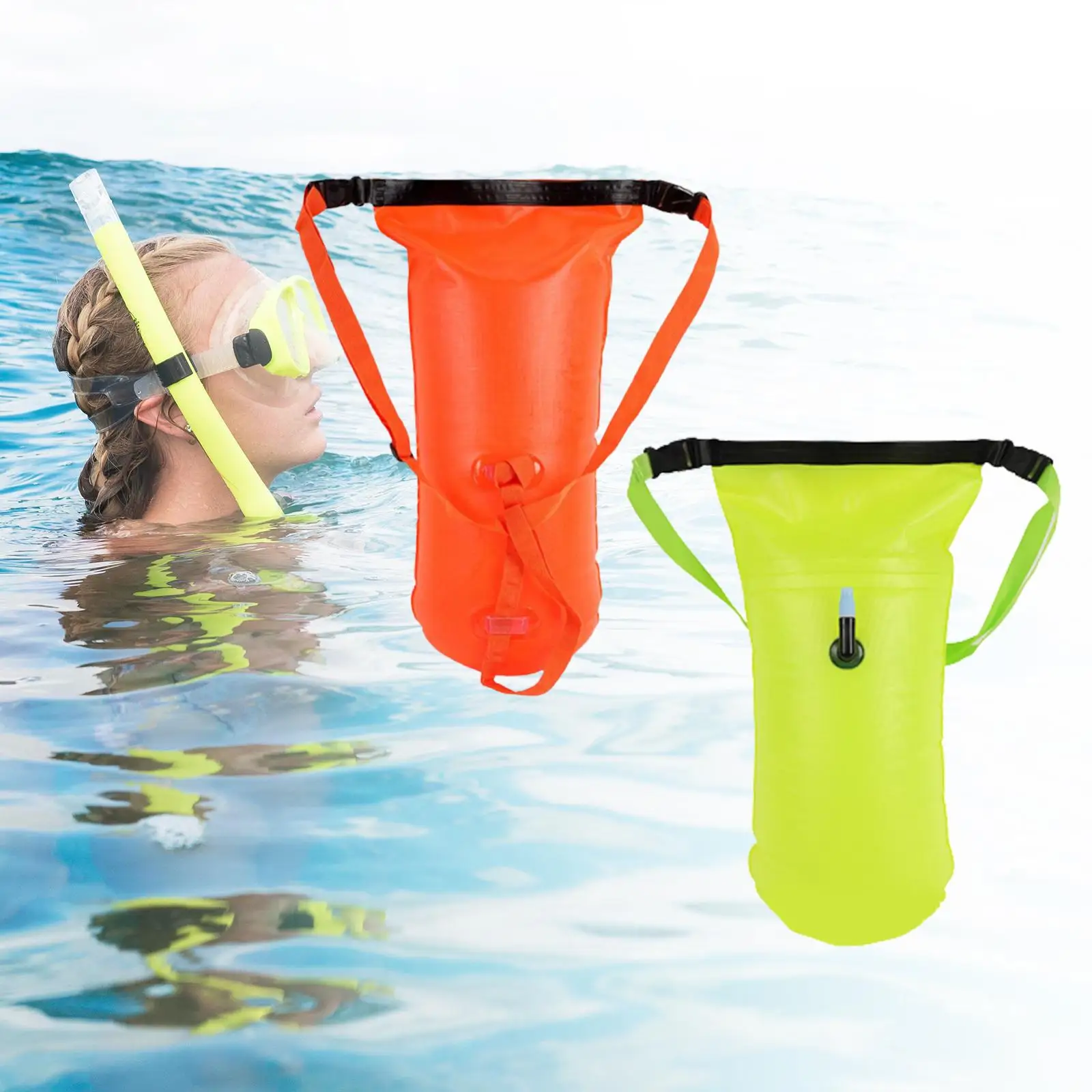 Swim Buoy Waterproof Bag Ultralight with Adjustable Belt Swim Training for Surfing Snorkeling Rafting Canoe Sailing