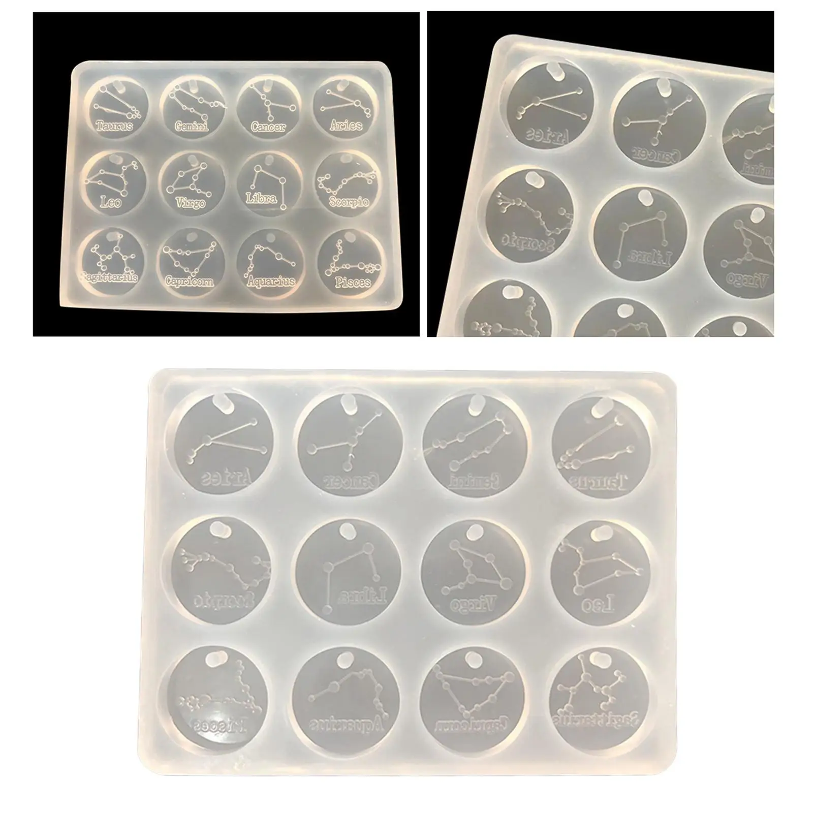 12 Constellations Resin Molds Silicone Mold Zodiac Signs Creative Handmade Ice Tray for Tools Accessories DIY Hanging Ornaments