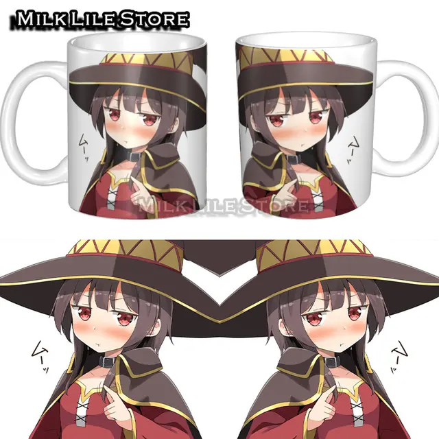 Megumin Ceramic Mugs Coffee Cups Milk Tea Mug Anime Megumin Kazuma Comedy  Konosuba 2016 Amv Video Music Techno Remix Killer - AliExpress