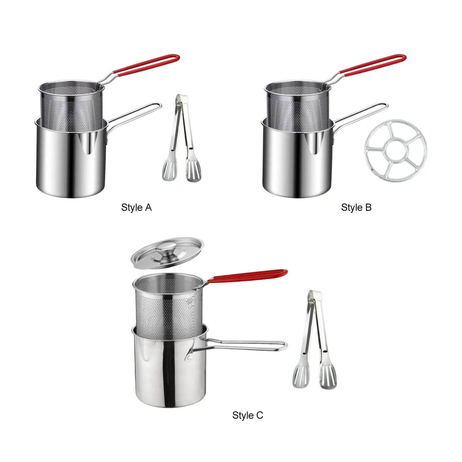 Deep Frying Pot Stainless Steel Kitchen Milk Pot With Strainer Cooking Tools