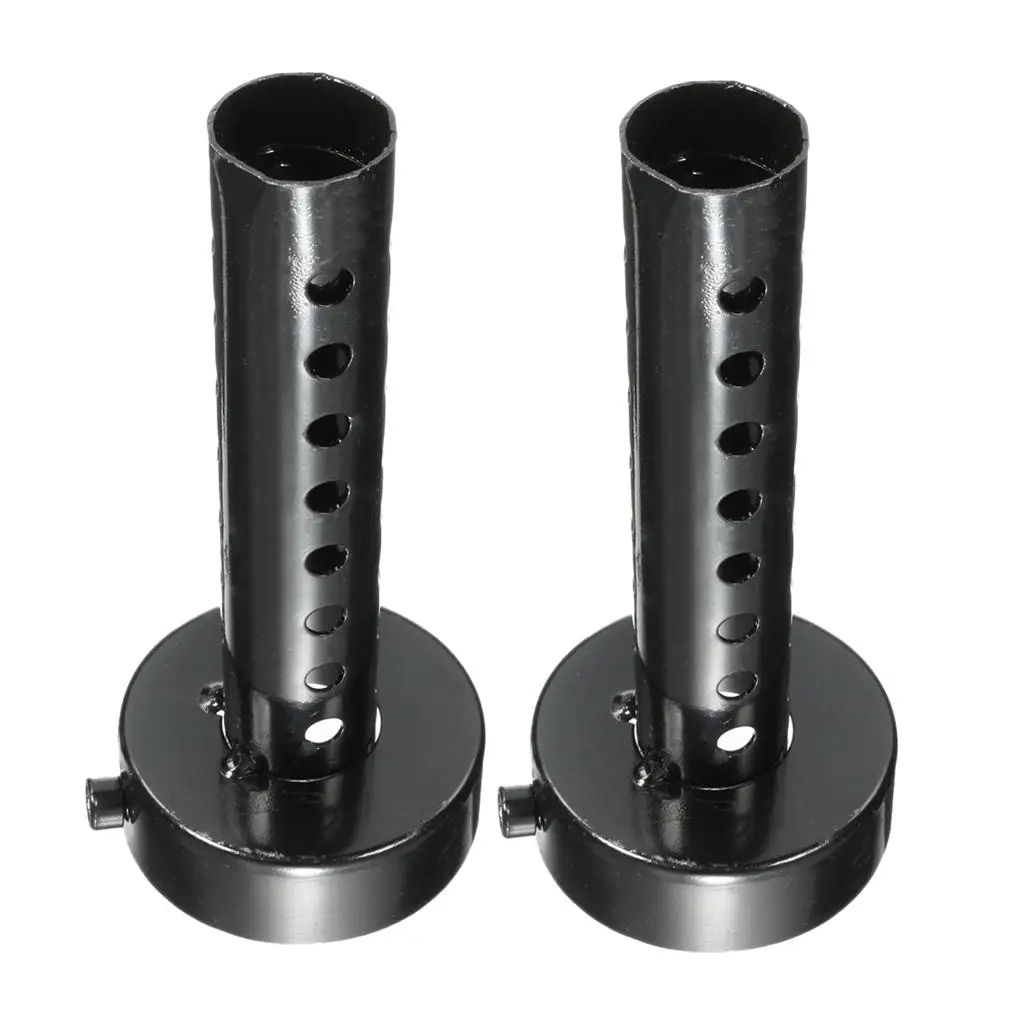 2Pieces Universal Motorcycle Exhaust Pipe  Baffle  Black 35mm