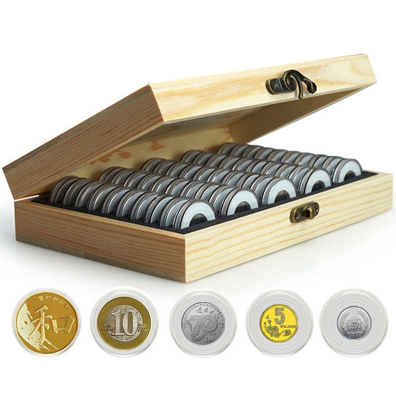 Title 2, 50PCS Coins Storage Box With Adjustment Pad Adj...