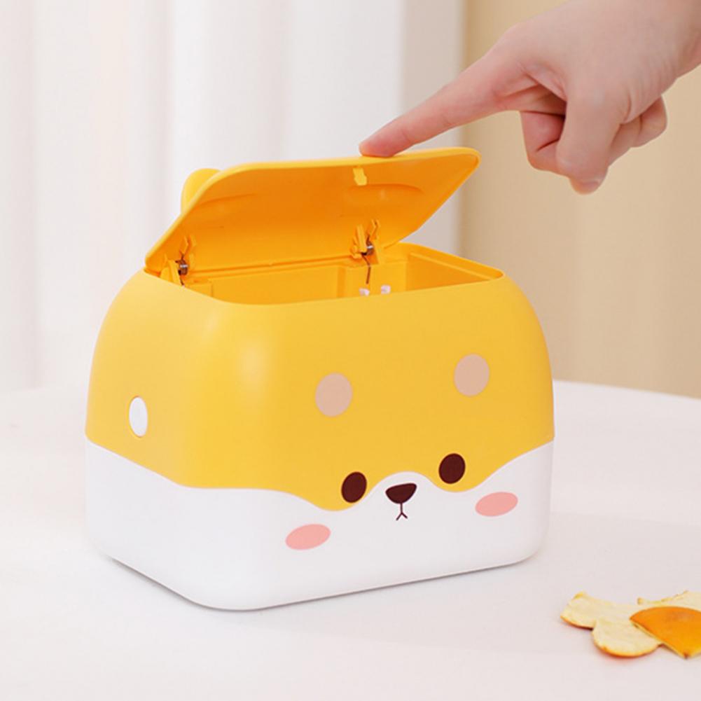 Cartoon Tissue Box Waste Trash Cans Versatile Storage Tissue Box Waste Bin Dorm