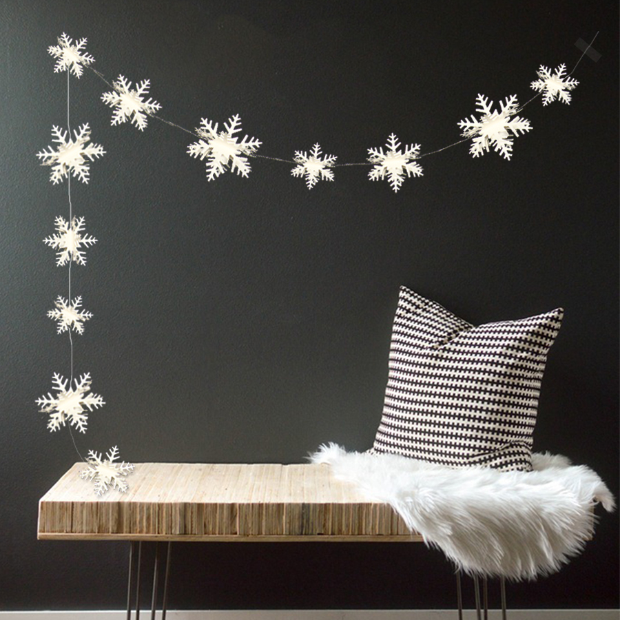 4M Silver Gold Snowflake Garlands for Christmas Tree Hanging Decor Winter Wonderland Party Fake Snow Decoration Paper Streamers