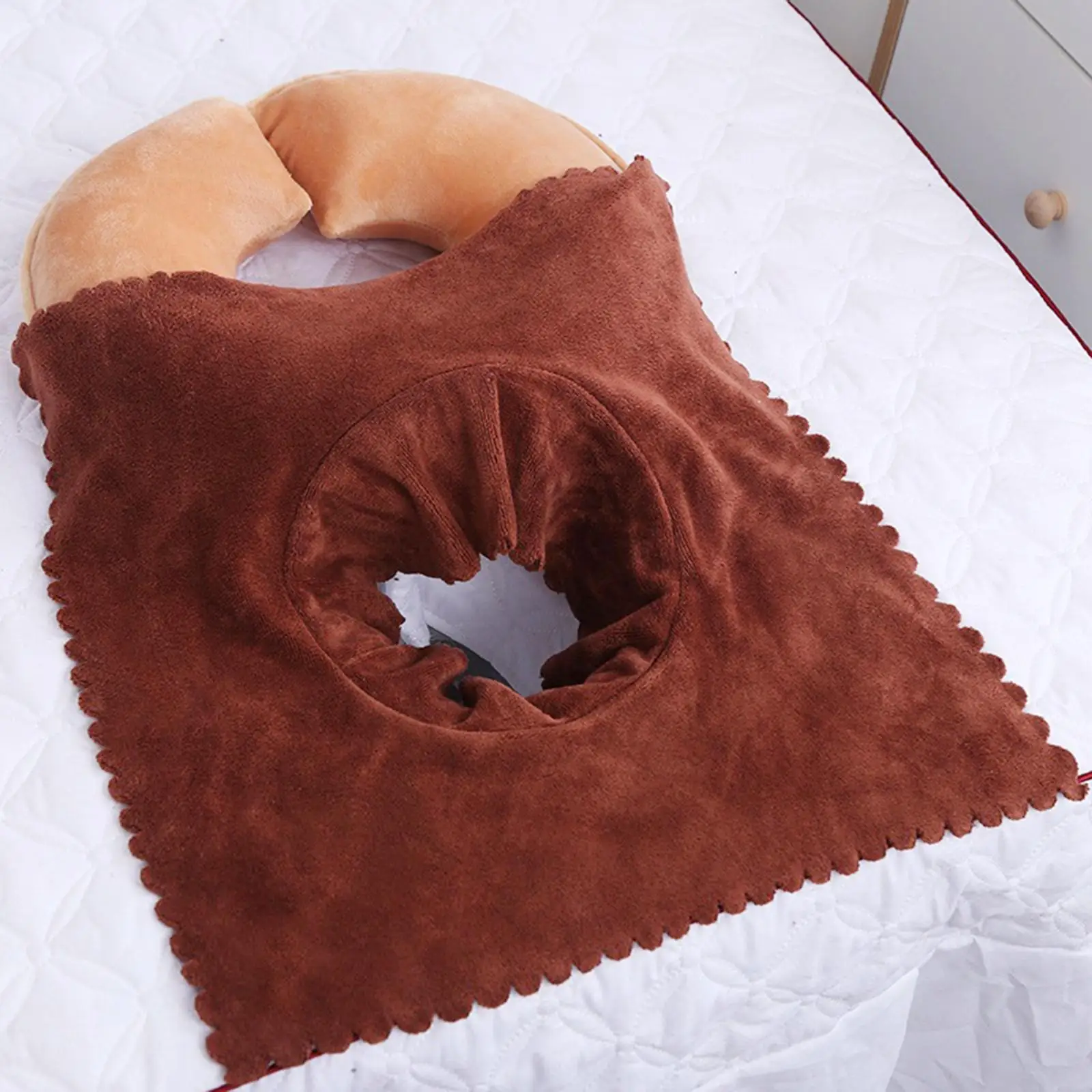 Massage Table Sheet Covers with Face Hole Polyester Fiber Skin Care Reusable Sectional Towelling Coverlet for Beauty Salon SPA