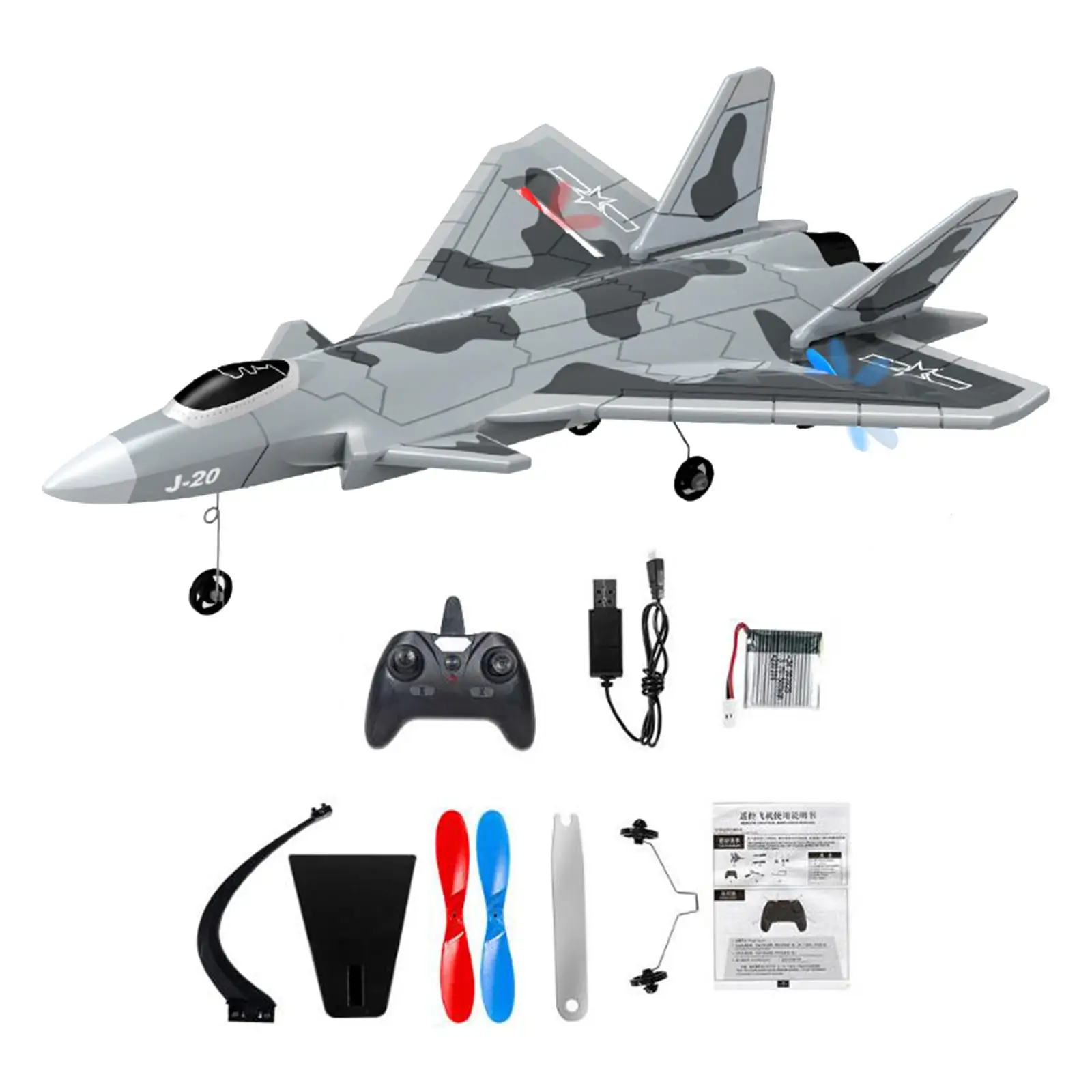 1:72 Scale RC Plane with Display Stand Anti Falling 2CH RC Glider Remote Control Aircraft for Kids Boy Gift Outdoor Toy