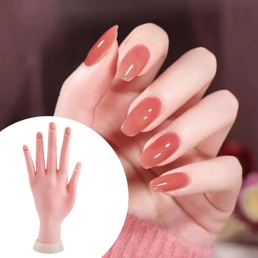 Manicure Practice Hand Bendable Easily Nail Training Left   for Training ,Acrylic Nails Teaching ,Collection