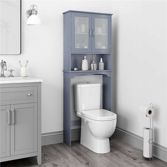 Smilemart Wooden Slim Bathroom Floor Cabinet for Small Space, White