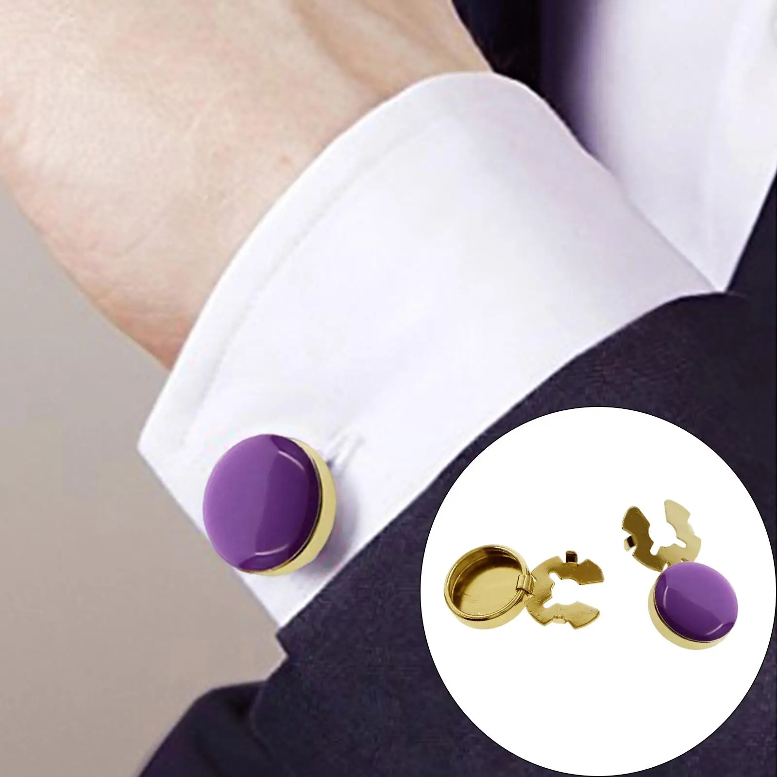 2 Pieces Men Cufflinks Suit Decors Formal Event Button Covers Men Gift