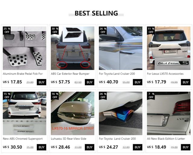 For Lexus LX570 Accessories 2008-2019 Car Rear Trunk Special