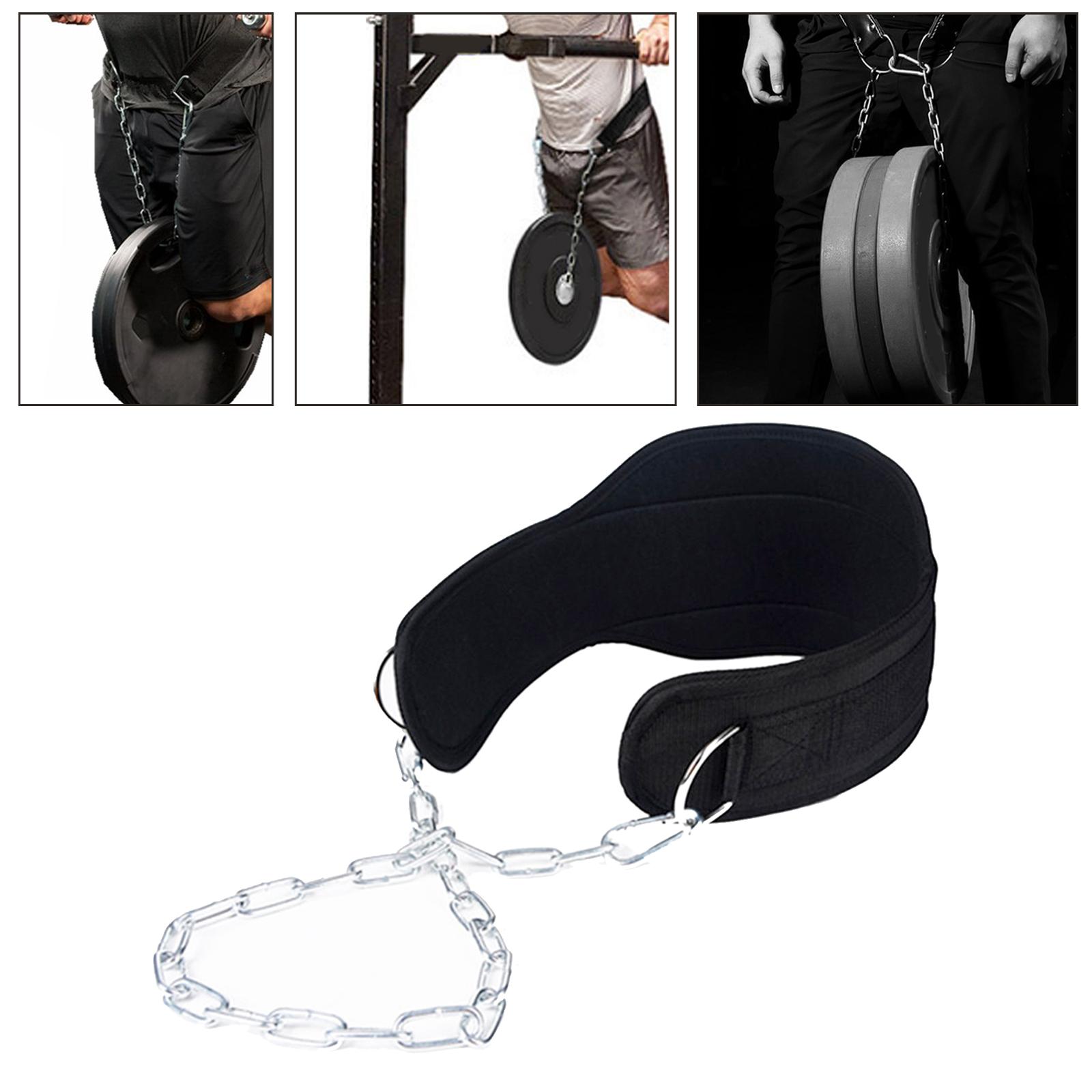 Polyester Dip Belt Bodybuilding Weight Lifting Chain Workout Training Toner