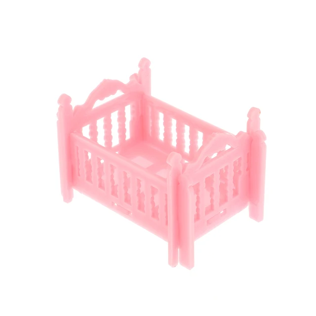 Dollhouse Miniature Cradle Crib Bedding Set Baby Doll Furniture