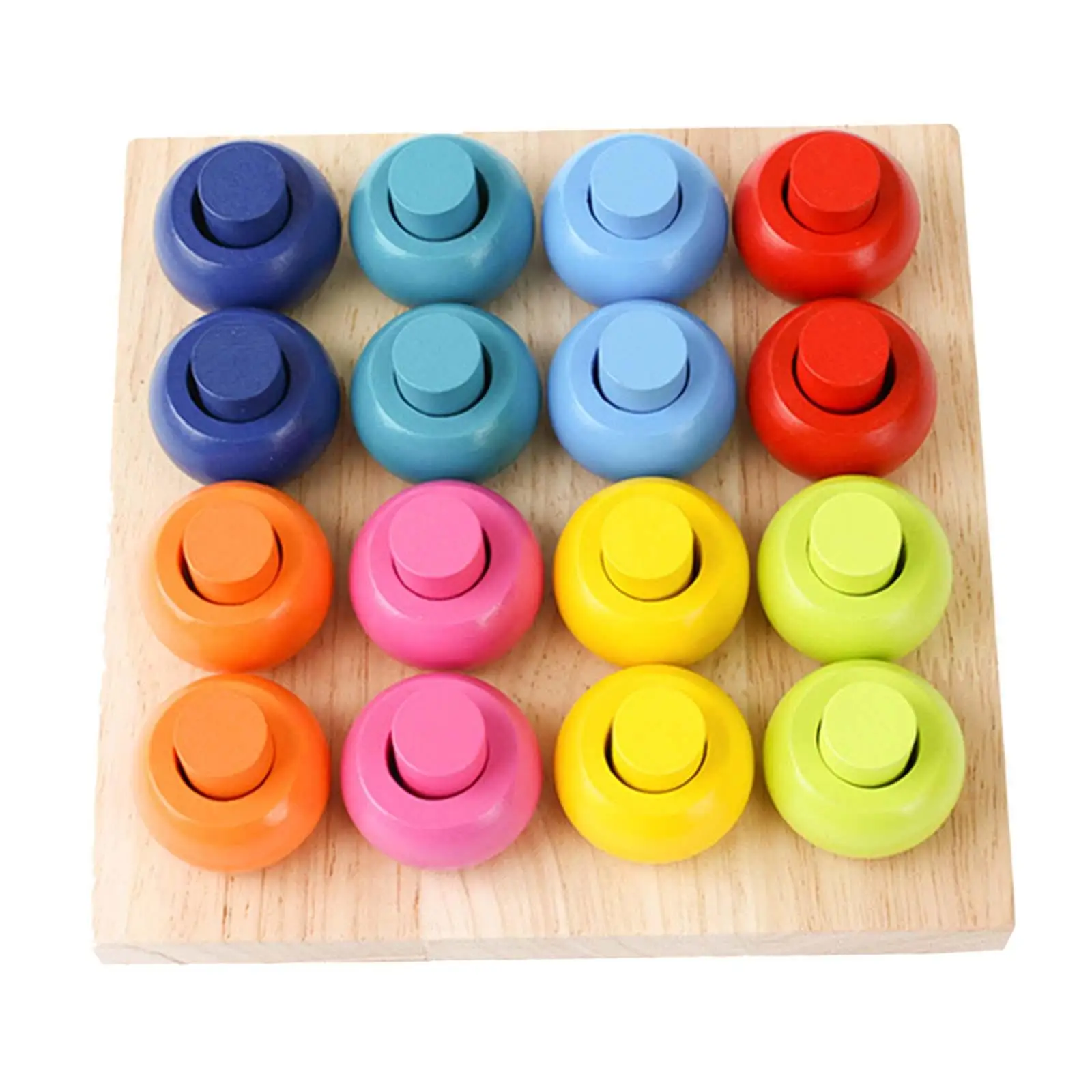 Wooden Stacking Peg Board Educational Wood Blocks Sorting Puzzle Sorter Stacker Colour Sorting Puzzle for Kids Early Education