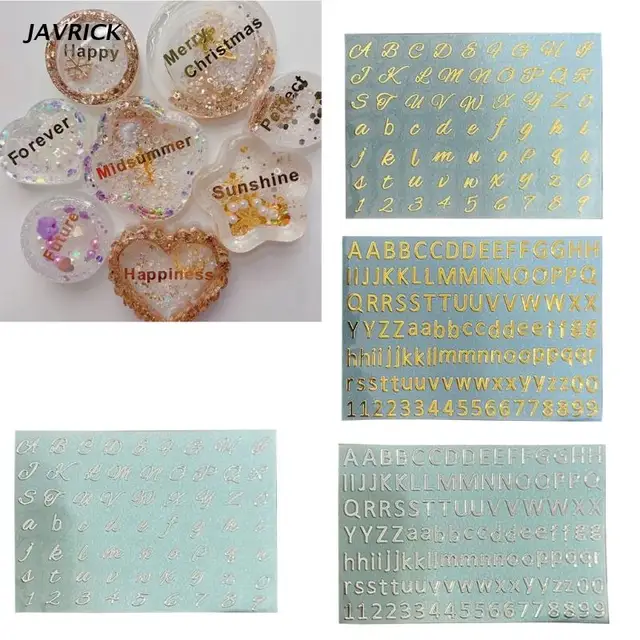 Gold Letter Stickers Self-Adhesive Small Alphabet Stickers Decals for Sign  Resin Mold Scrapbooking Journaling Crafts