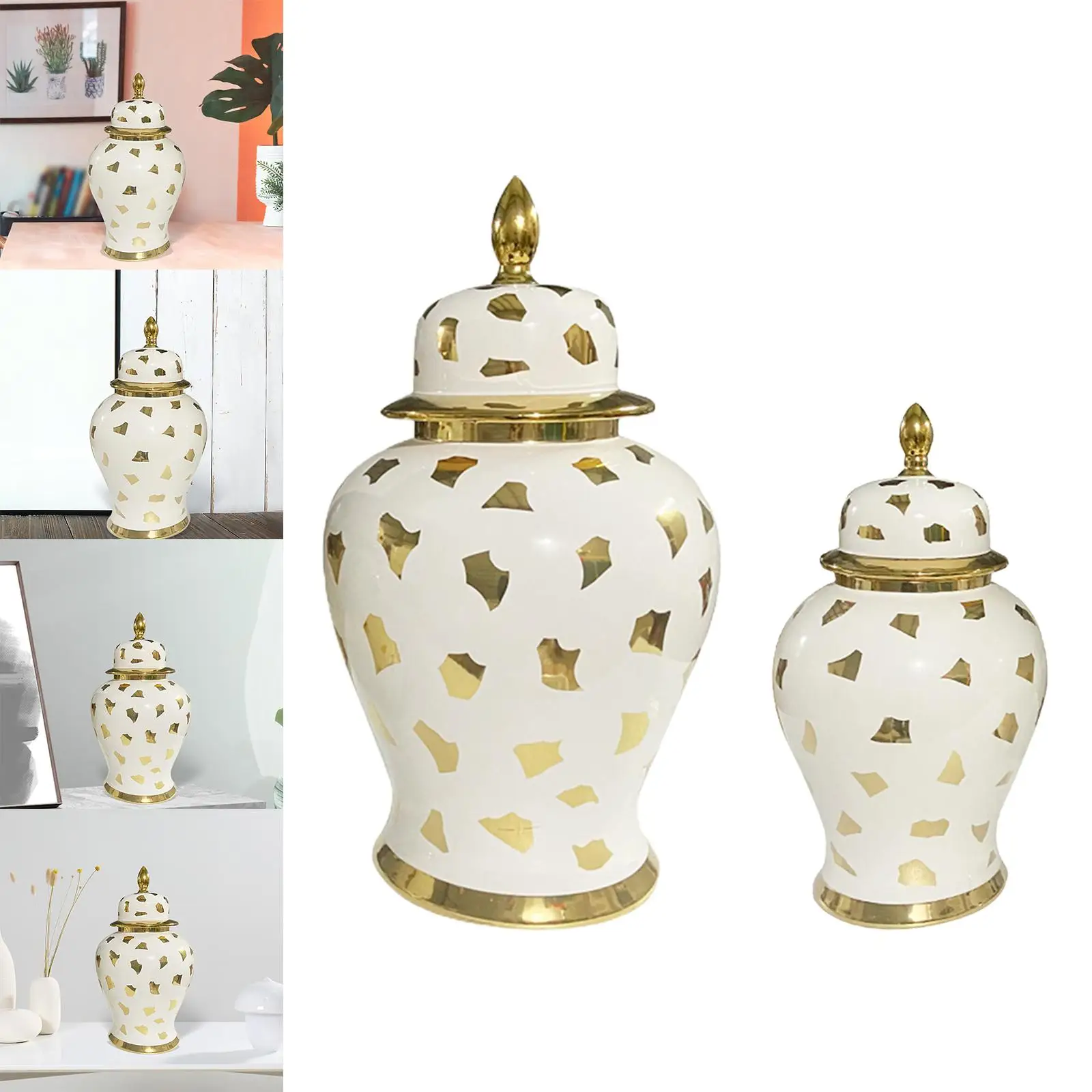 Classical Ceramic Ginger Jar Flower Vase Table Centerpiece for Home Decoration Gift