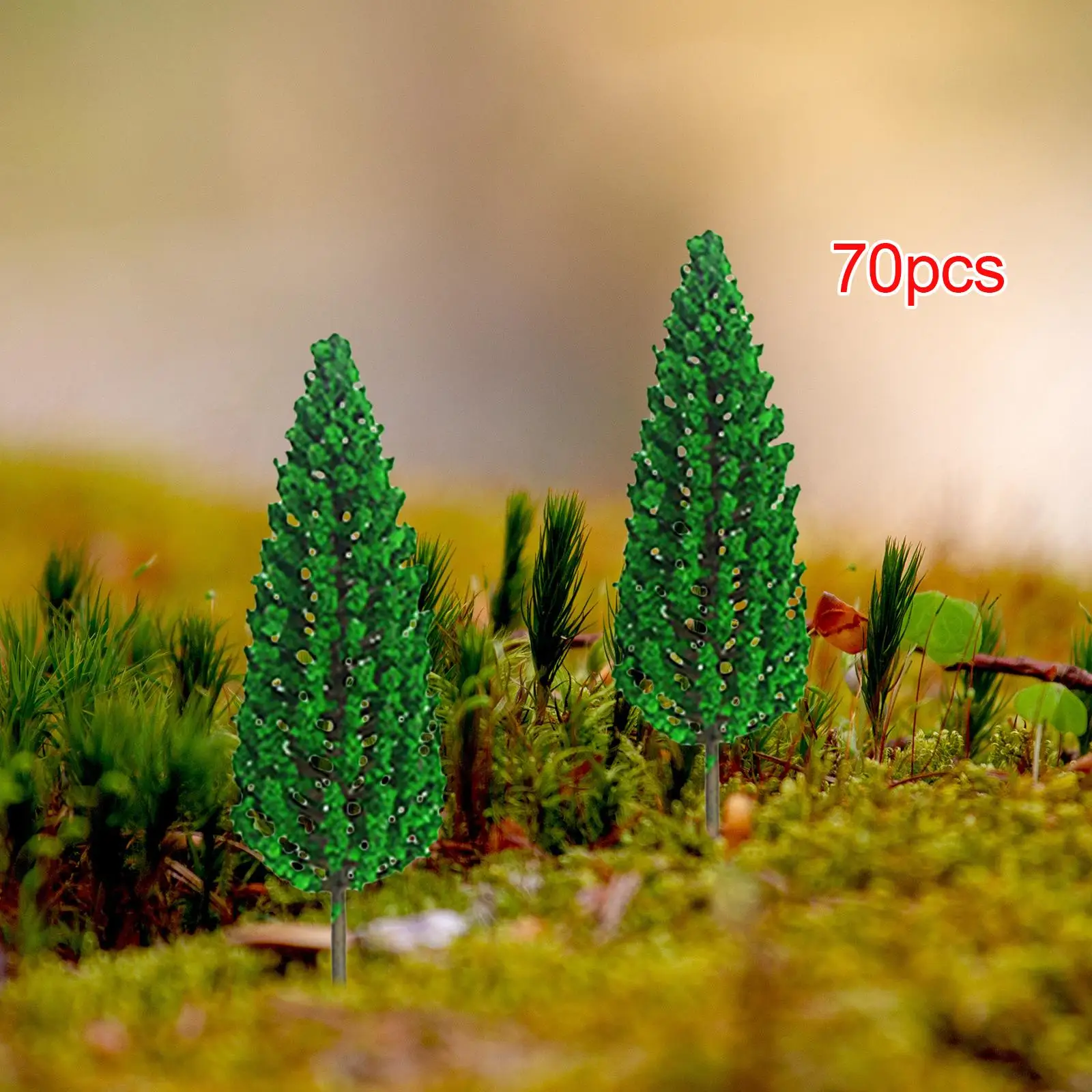 70 Pieces Miniature Landscape Trees 6cm 1/300 Scale Model Trees Diorama Tree for Building DIY Crafts Scenery Layout Accessories