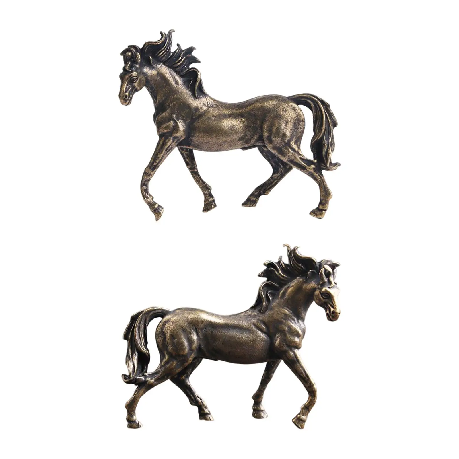 Metal Figurines Animal Sculpture Decors Horse Statues for Office Wedding Living Room