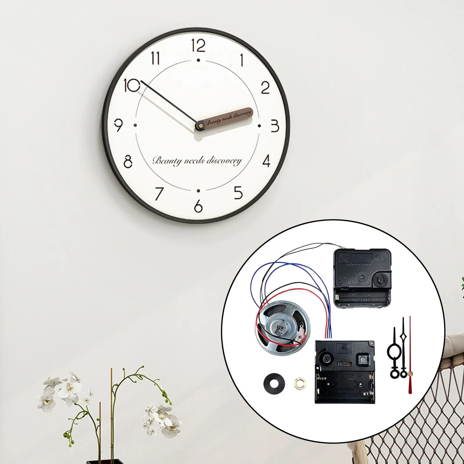 DIY Wall Clock Movement Mechanism Wall Clock Replacement Parts with Music Box for Bedroom Office Wall Clocks Wooden Wall Clocks