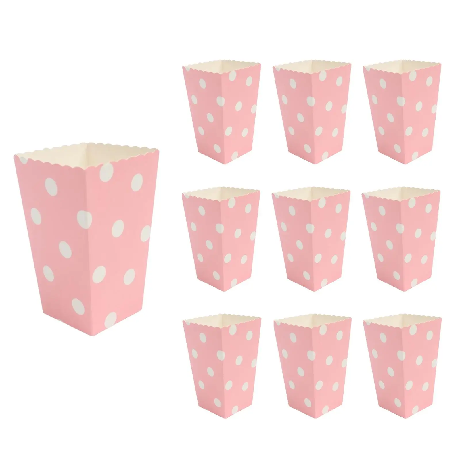 12pcs Popcorn Boxes Paper Gift Candy Bags Containers for Family Movie Night Theaters Festivals Party Wedding Supplies