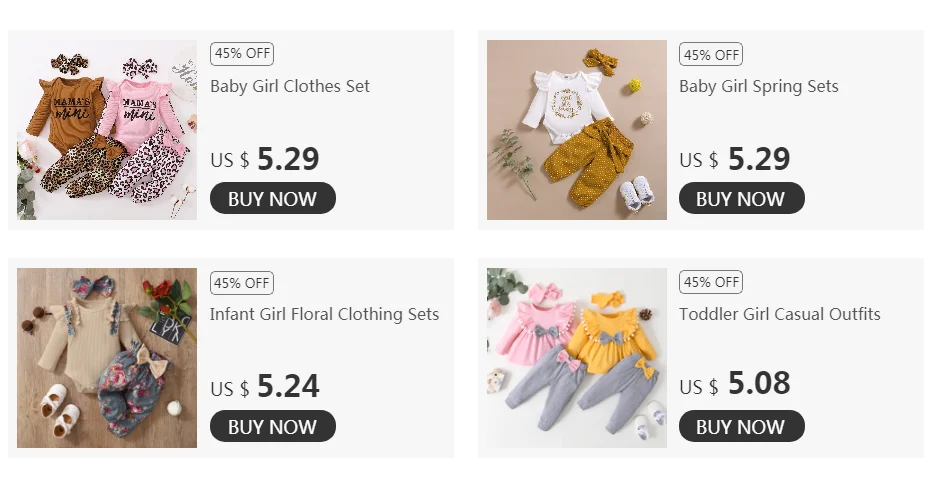 3Pcs Newborn Girl Clothes Set