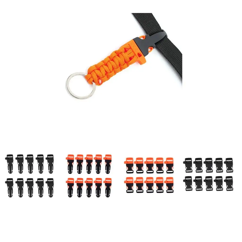 10pcs Side Release Buckle  Emergency Travel Hiking  Bracelet Hand Strap Braiding Belt Clasp Outdoor  Camping Backpacking