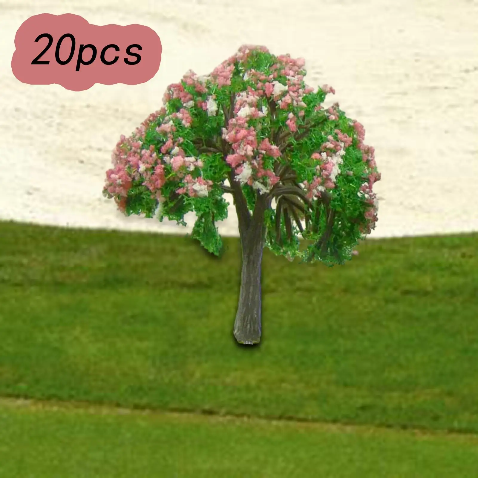 20Pcs 1/100 Scale Model Trees Train Scenery Landscape Railroad Green Scenery Tree for Fairy Garden Decor Diorama Layout Decor