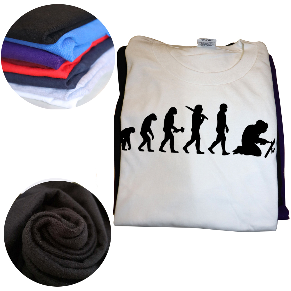 Neuheit Super Lustig Schweißen Essen Schlaf Schweiß Wiederholen T-Shirt Schweißer Evolution Mode Streetwear T Shirt Kurzarm Top Tees – Detail 4