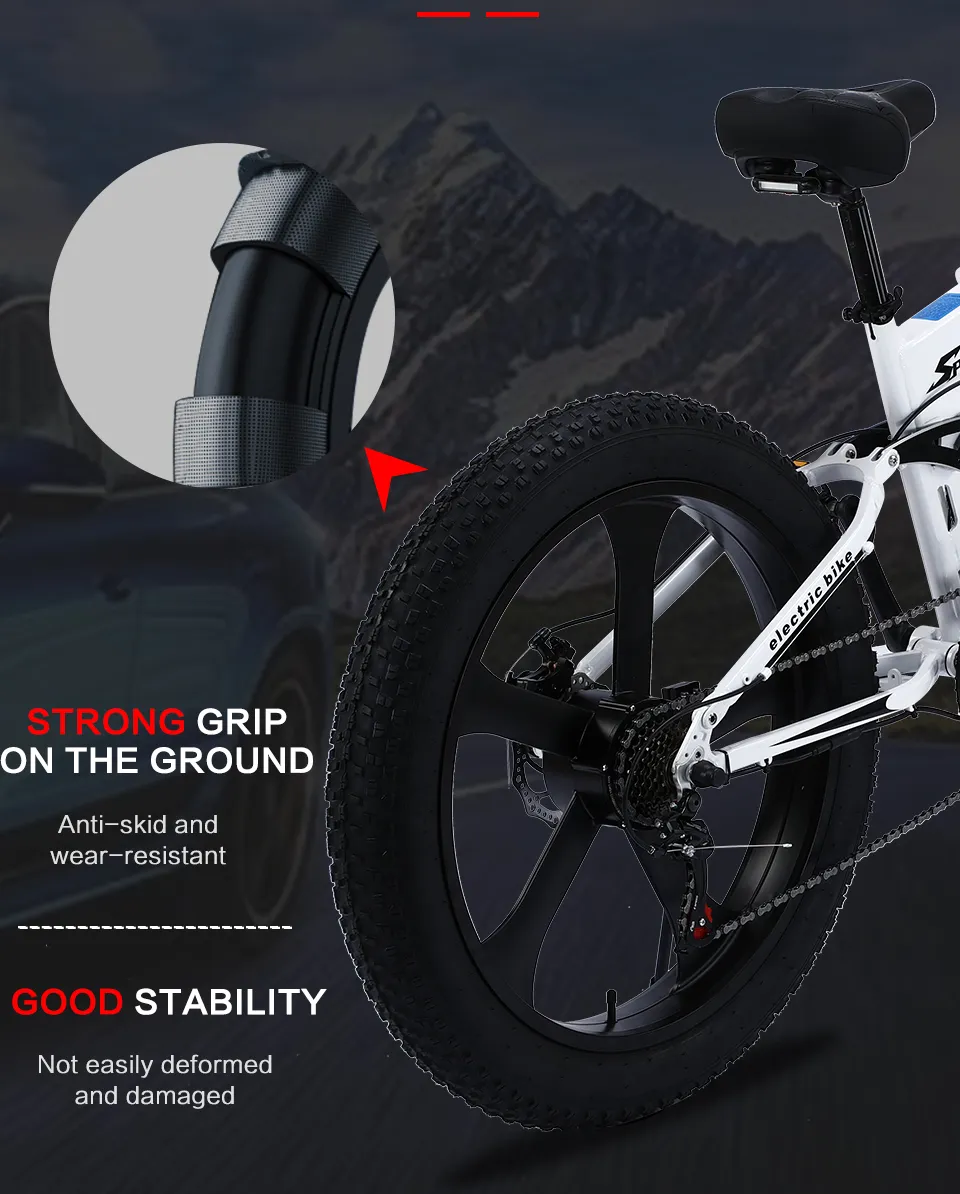 Title 6, Electric Bike with Fat Tire, Mountain Bike, Sno...