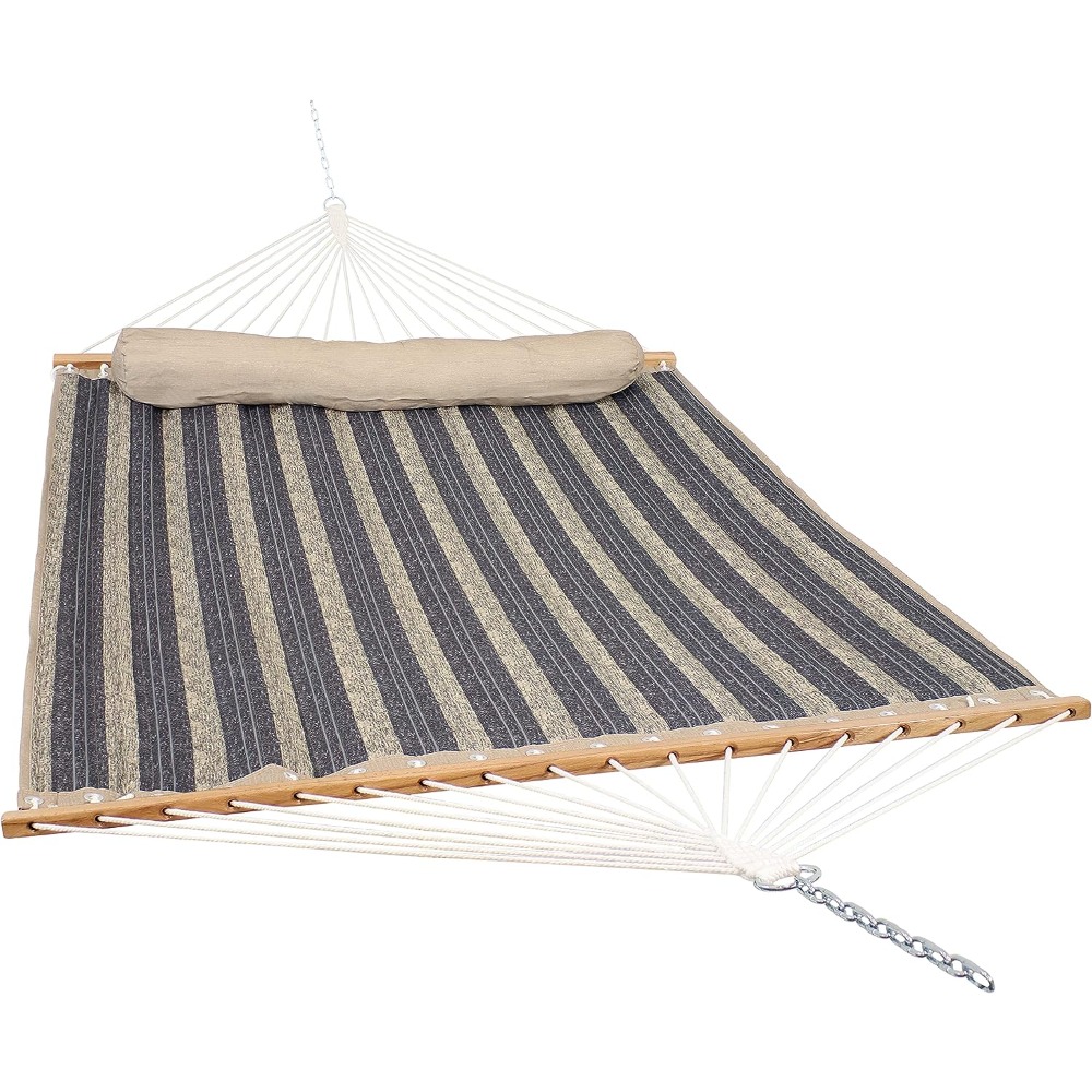 Description Picture 2 of itemOutdoor Quilted Fabric Hammock - Two-Person with Spreader Bars - Heavy-Duty 450-Pound Capacity - Mountainside