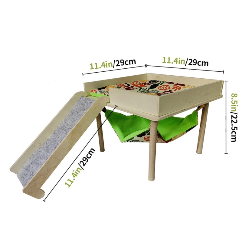 Title 9, Natural Wood Hamster Climbing Platform with Ham...