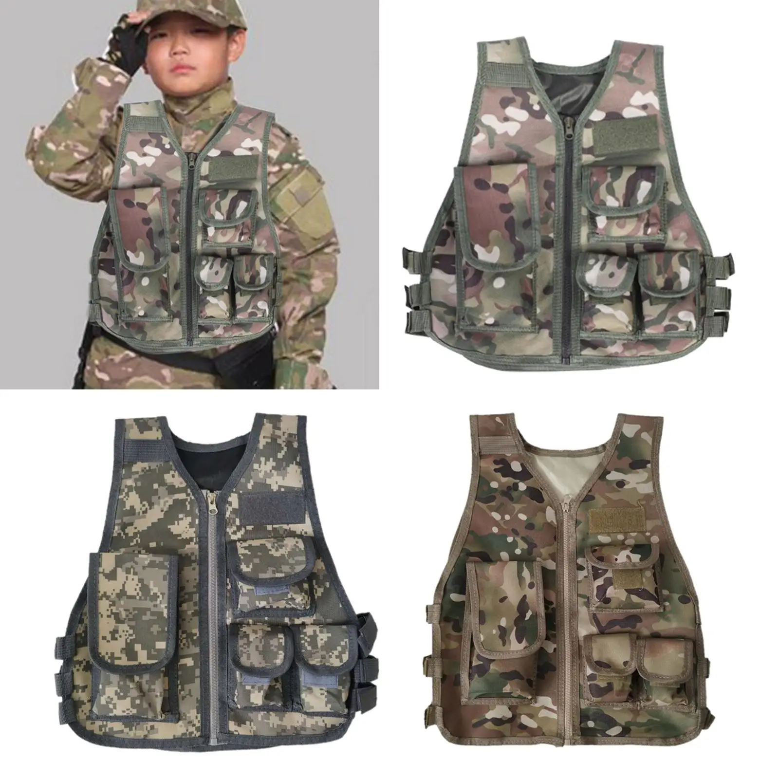 Kids  Breathable Lightweight Protective Plate Carrier Waistcoat for Training  Play and Adventuring  Games Gear