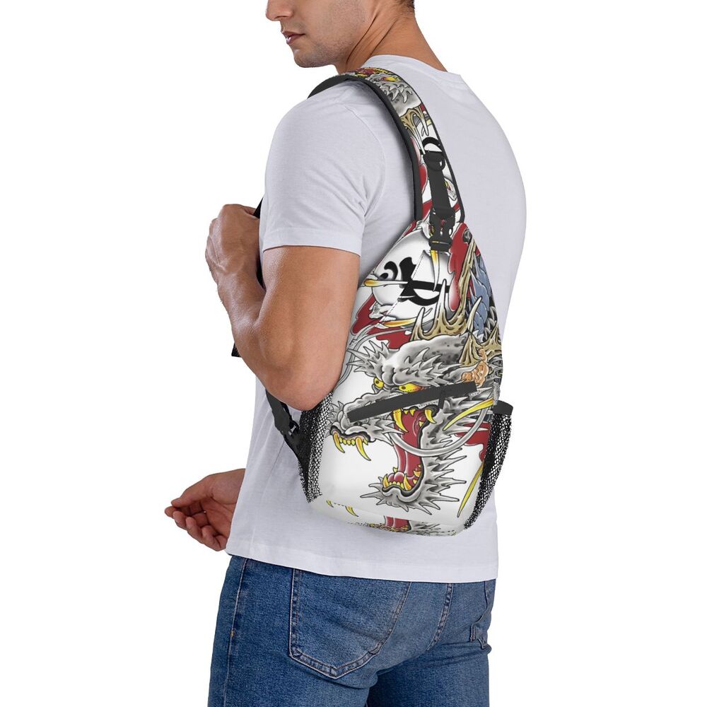 Crossbody Mochila Homens Tradição Estilo Asiático Ombro