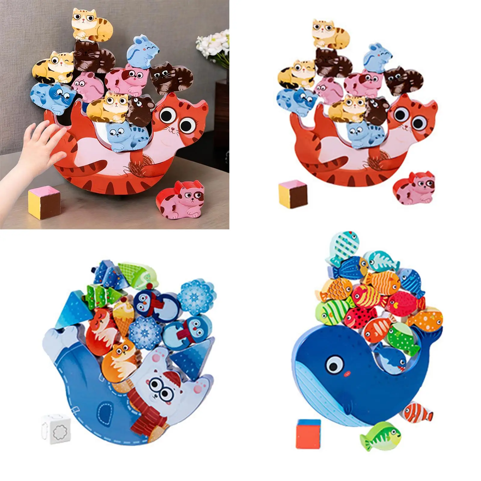 Montessori Toys Stacking Building Blocks Stem Sensory Toys Puzzle Game for Babies Toddlers Kids 1 2 3 4 5 Year Old Birthday Gift