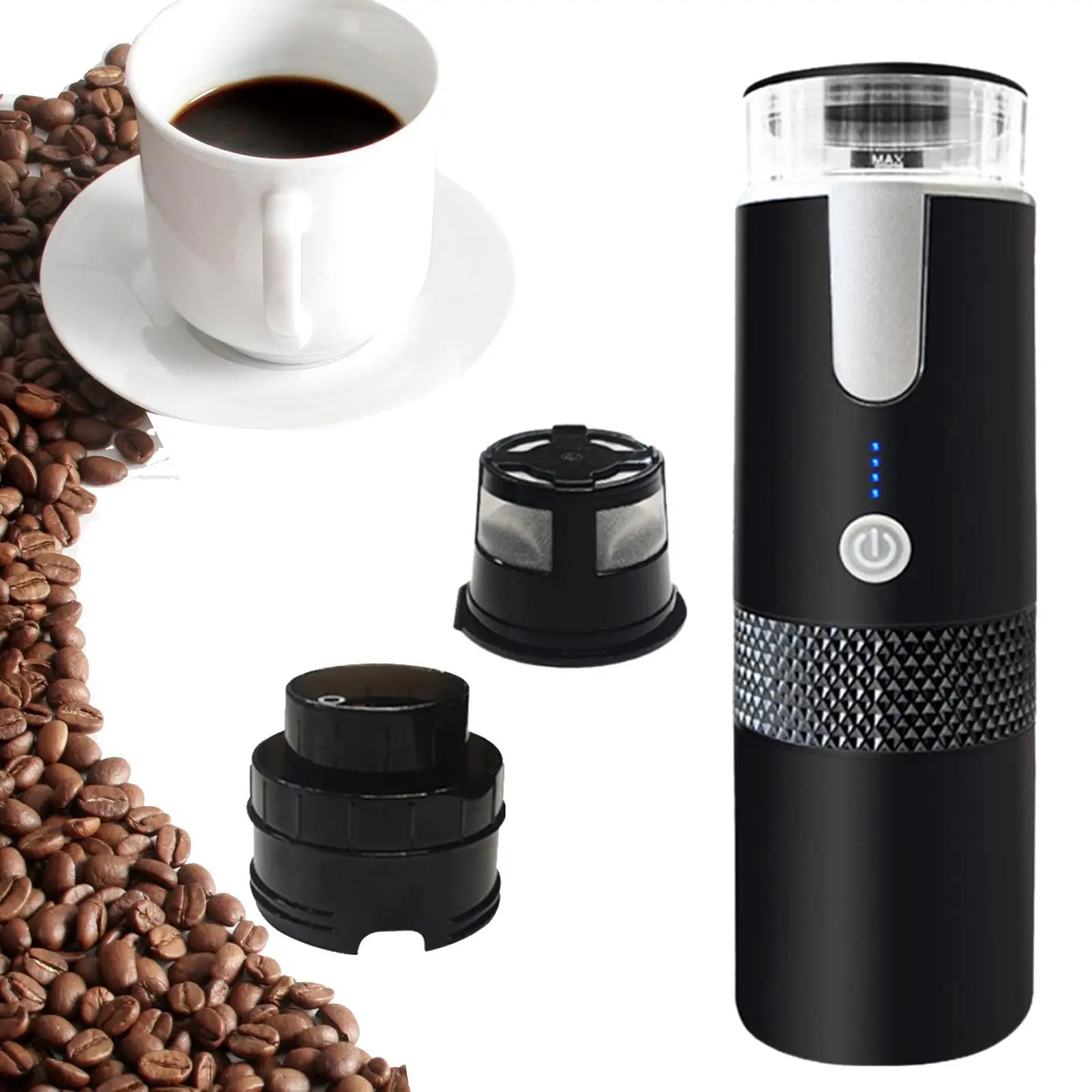 Household Full Automatic Coffee Capsule Machine 1200mAh Mini USB Electric Coffee Maker Machine for Office Camping Traveling Home