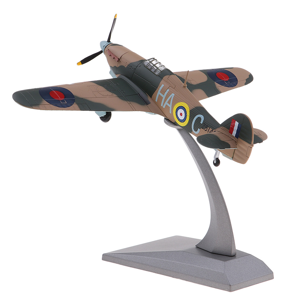 Diecast Airplane 1:72 WWII UK Hawker Hurricane Mk IIB Metal 5.5 inches Plane Model Office Collectable Decoration