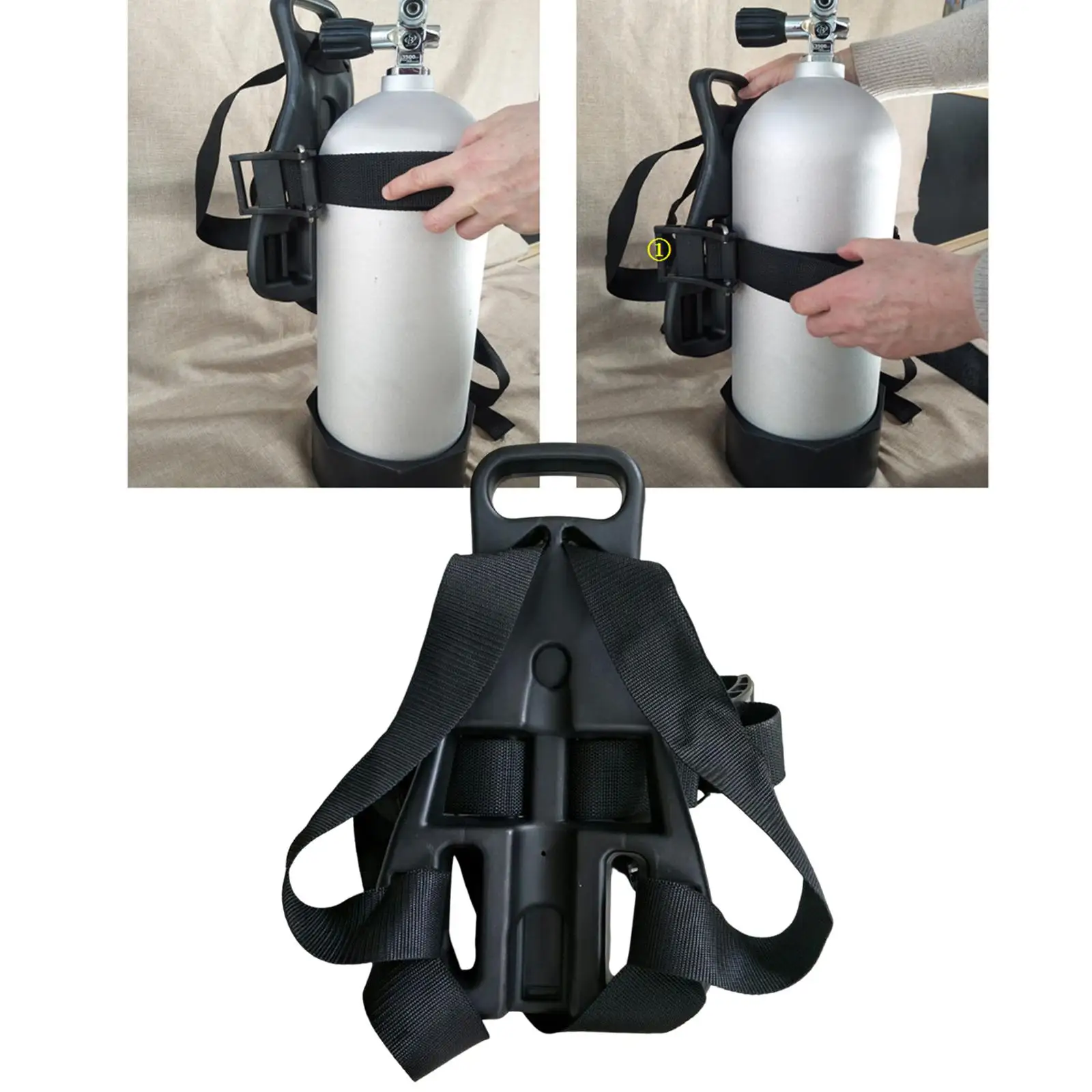 Scuba Diving Tank Back Pack Snorkeling Freediving Dive Single Oxygen Bottle Support Holder Bracket Backpack for Snorkeling Accs