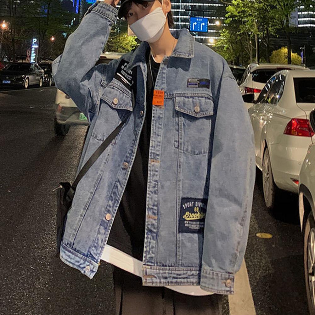 Oversized Denim Korean Denim Jacket Mens Men's Winter Korean Style
